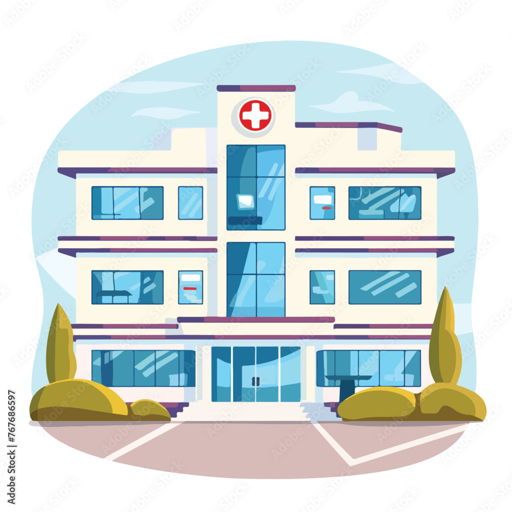 Hospital building healthcare icon image cartoon 