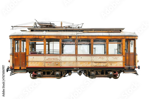 Tram On Transparent Background.