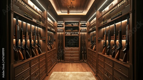 Wardrobe for weapons. safe storage of guns © Ruslan Gilmanshin