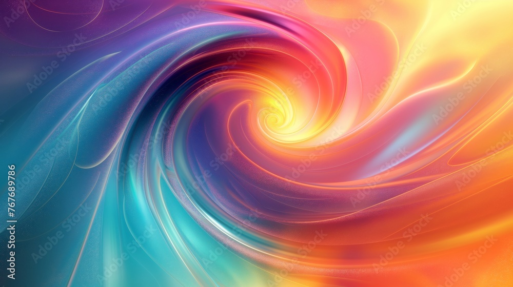 Fototapeta premium Colorful abstract teleport warp spiral, Vortex spiral swirl background banner, AI generated