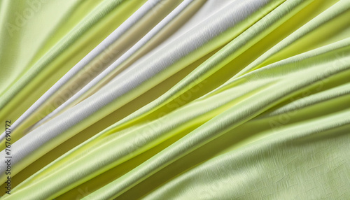 Yellow-green and white fabric background   colorful background