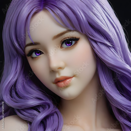 A meticulously crafted high-quality resin fantasy statue portraying a beautiful foreign girl exuding mysterious charm, standing elegantly in a pure and beautiful one-piece dress.(Generative AI) 