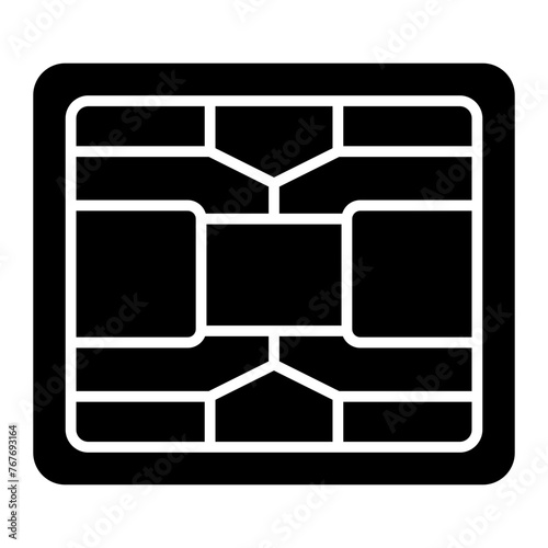   Credit Card Chip glyph icon