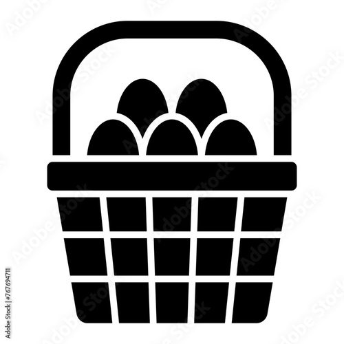  Eggs Basket glyph icon