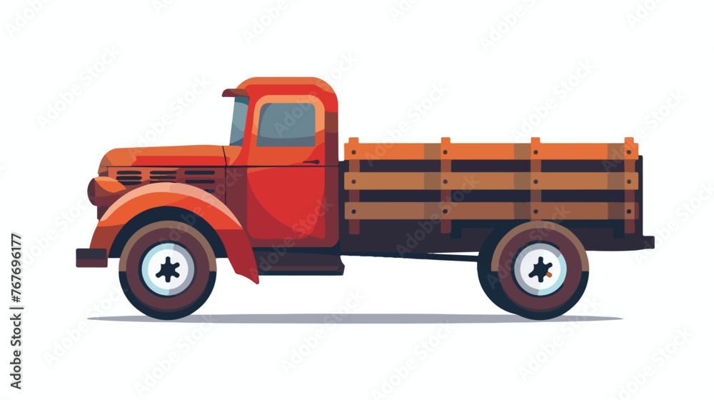 Farm truck vector icon flat vector isolated on white