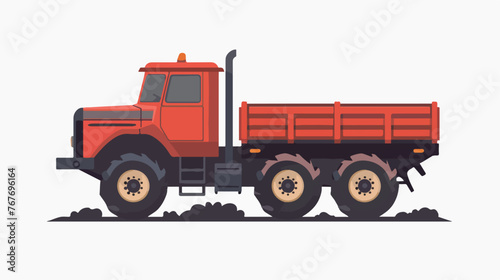 Farm truck vector icon flat vector isolated on white