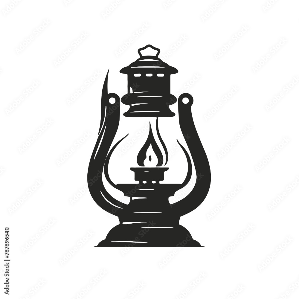 kerosene lamp Silhouette kerosene lamp Silhouette
