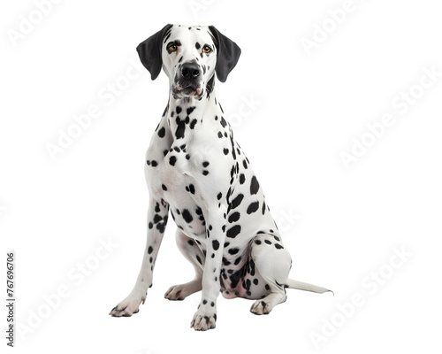 Dalmatian dog isolated on white transparent background