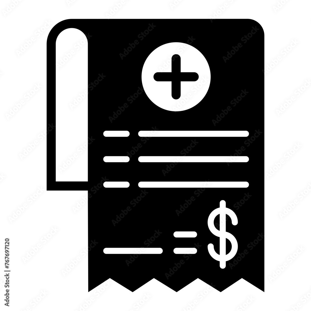Fototapeta premium Bill glyph icon