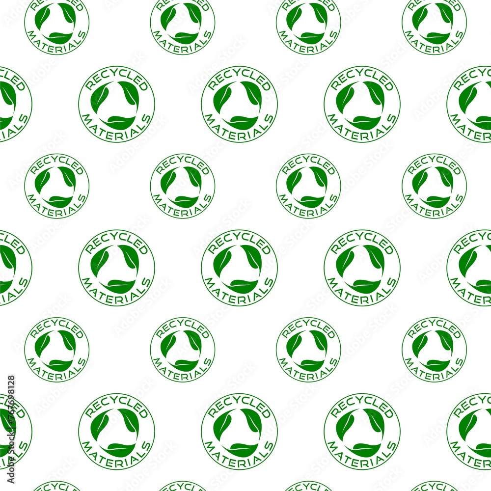 Recycled materials icon seamless pattern Recycled materials icon seamless pattern