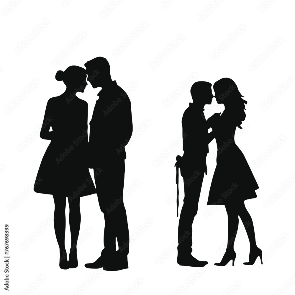 Romantic couple  silhouette 