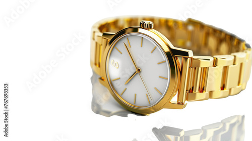 Gold Wristwatch on Transparent Background PNG