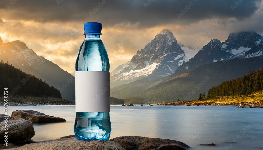 bottle of water Water Bootle with blank lable Mockup background