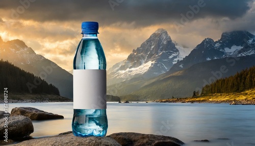 Obraz na płótnie bottle of water Water Bootle with blank lable Mockup background w salonie