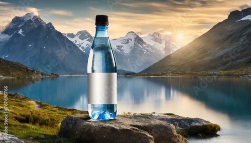 Water Bootle with blank lable Mockup background