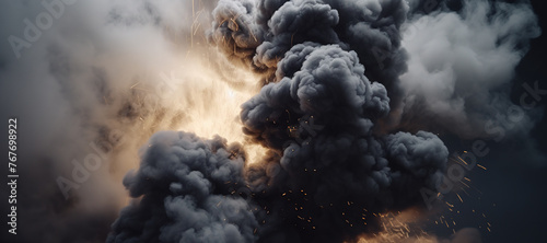 fire smoke bomb explosion, gas, burn 69