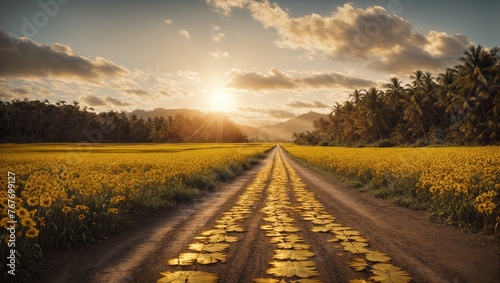 Forest Road, Magnificent landscape, nature and forest image.