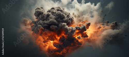 fire smoke bomb explosion, gas, burn 65