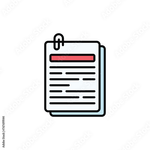 Note icon design with white background stock illustration