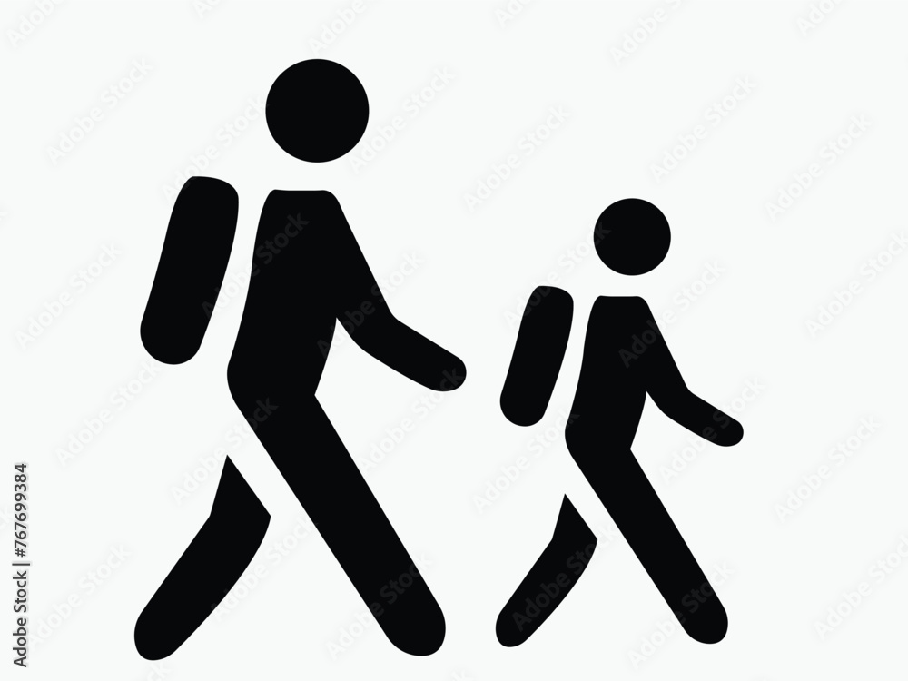 silhouette of a person walking school going person  icon