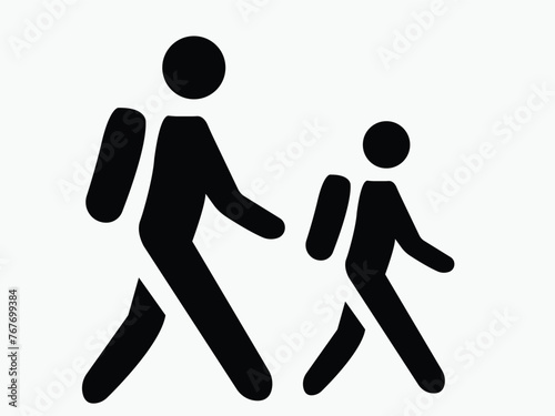 silhouette of a person walking school going person icon