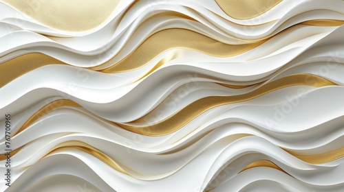 gold and white wavy silk background in style of fluid