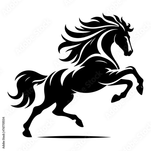 Fototapeta Naklejka Na Ścianę i Meble -  Running Horse Vector, Horse Silhouette, 