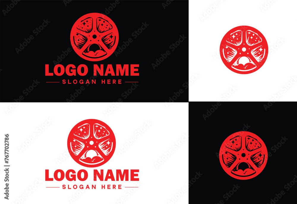 film reel logo icon vector for business brand app icon movie cinema theater video channel cinematography logo template film reel logo icon vector for business brand app icon movie cinema theater video channel cinematography logo template