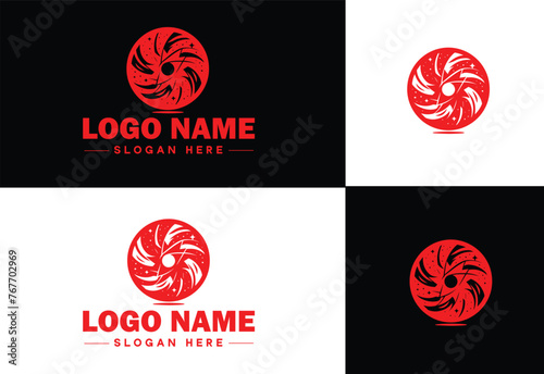 film reel logo icon vector for business brand app icon movie cinema theater video channel cinematography logo template