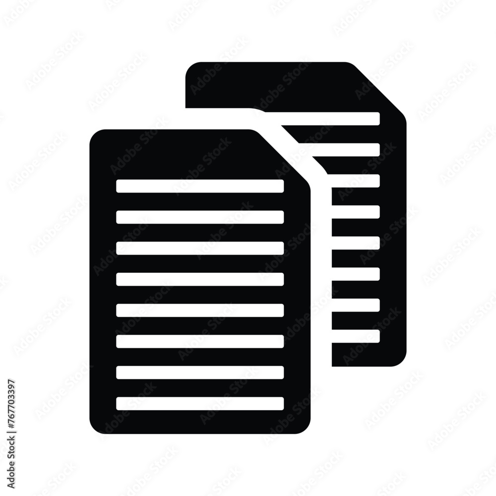 Copy, documents, files black icon. Copy, documents, files black icon.