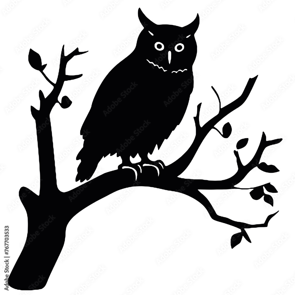 Owl silhouette, Owl mascot logo, Owl Black and White Animal Symbol Design, Bird icon. Owl silhouette, Owl mascot logo, Owl Black and White Animal Symbol Design, Bird icon.