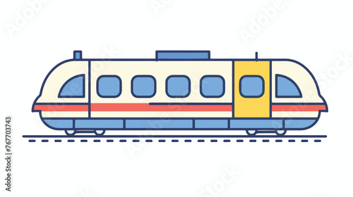 Train sign line icon. flat vector isolated on white background