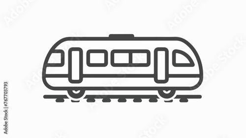 Train sign line icon. flat vector isolated on white background