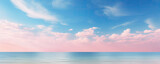 blue sky and pink colors ocean beach