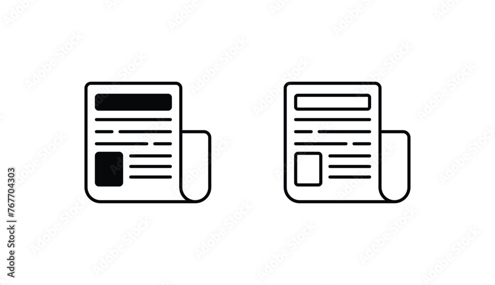 Newspaper icon design with white background stock illustration Newspaper icon design with white background stock illustration