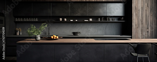 Large flat modern kitchen design