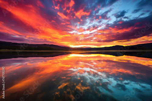 Mesmerizing Sunset Reflection in Tranquil Waters