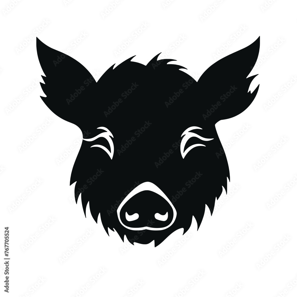 Pig head silhouette Pig head silhouette