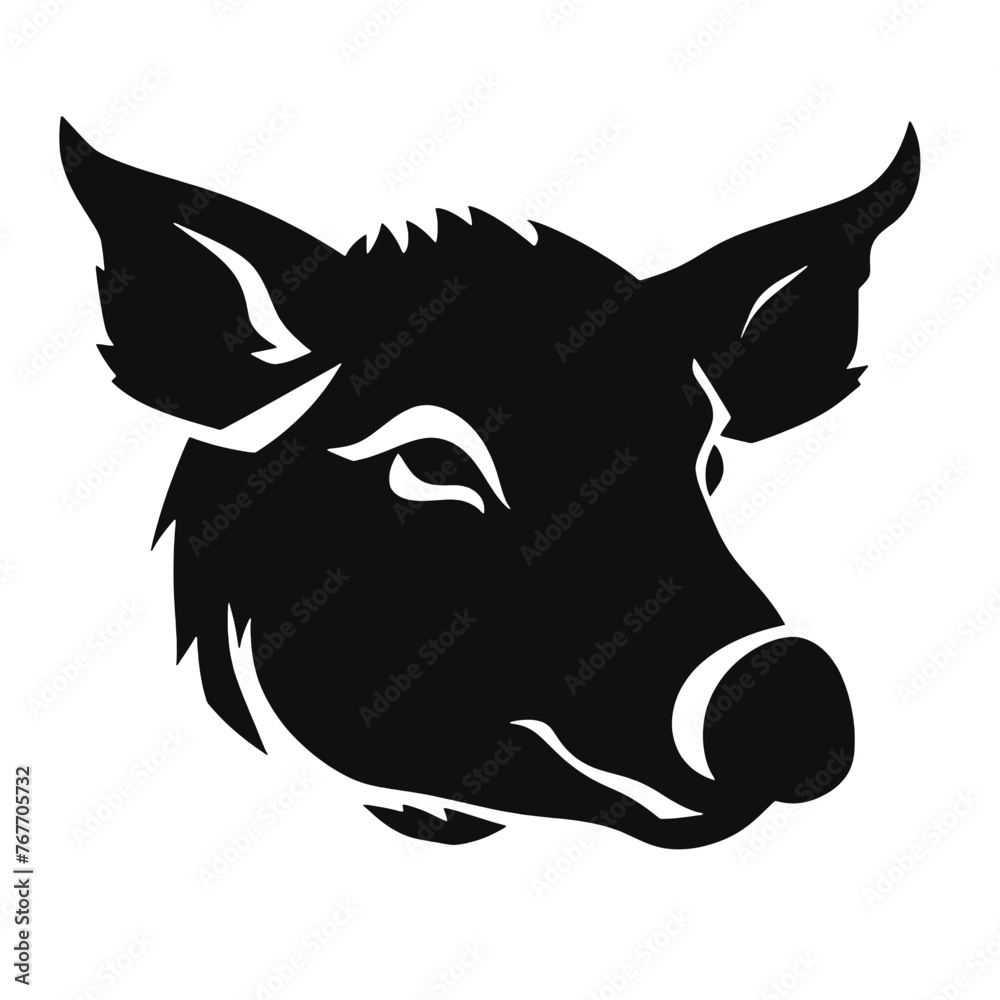 Obraz premium Pig head silhouette