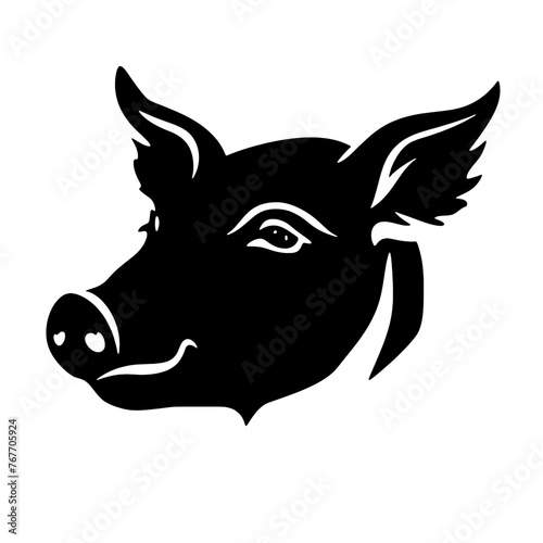 Pig head silhouette © vectorcyan