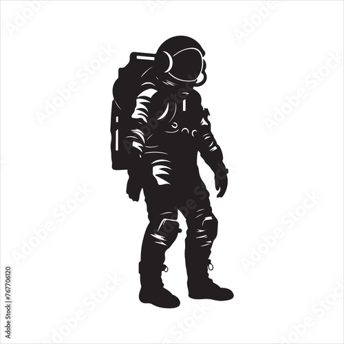 Astronaut Silhouette Vector Art on a white background