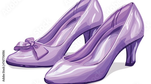 Witch's Purple Lavender Shoes flat vector 