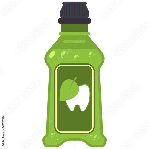 Mint mouthwashes vector cartoon illustration isolated on a white background.