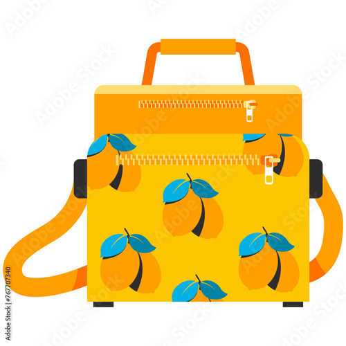 Thermal lunch bag vector cartoon illustration isolated on a white background. © Roi_and_Roi