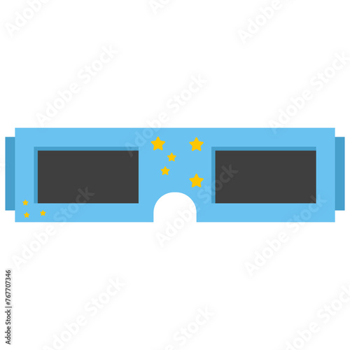 Paper solar eclipse glasses for protect eyes vector cartoon illustration isolated on a white background. © Roi_and_Roi