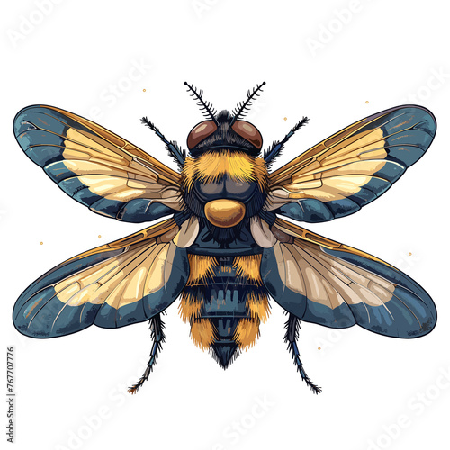 Flower Flies Hoverflies Cartoon Icon, isolated on transparent background, Illustrations PNG