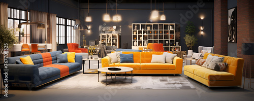 representation of the  living room's modern interior design furniture architecture. photo