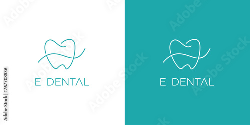  Unique and modern  E dental logo design