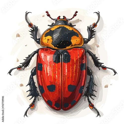 Burying Beetles Cartoon Icon, Isolated on transparent background, PNG, Cartoon photo