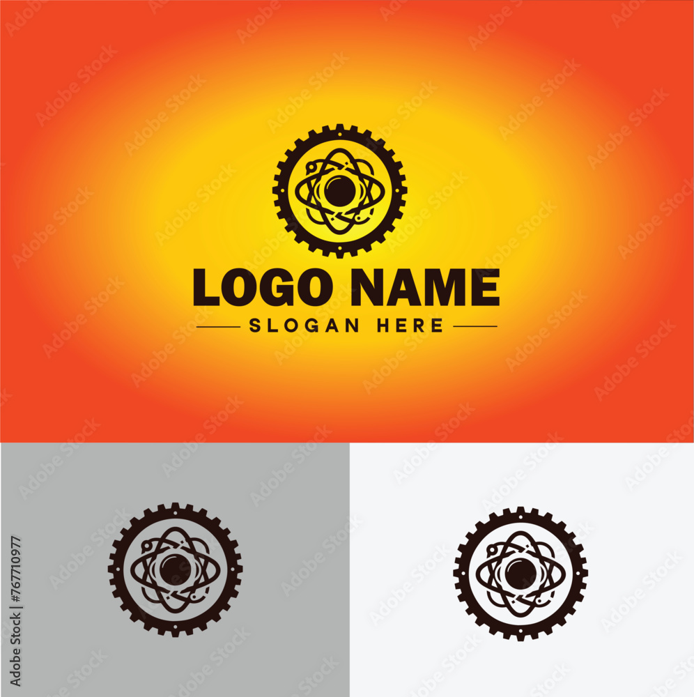 Fototapeta premium gear logo icon vector for business brand app icon cogwheel mechanic engine Industrial auto repair maintenance automotive gear logo template